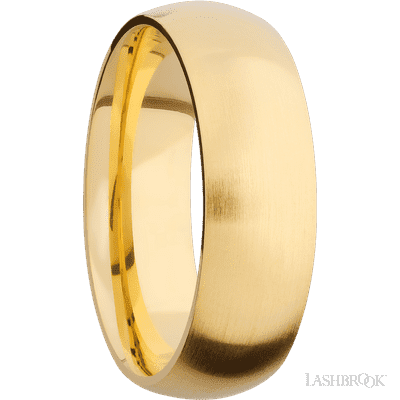 7 mm wide Domed 14K Yellow Gold band.