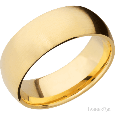 8 mm wide Domed 14K Yellow Gold band.