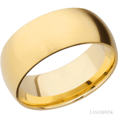 9 mm wide Domed 14K Yellow Gold band.