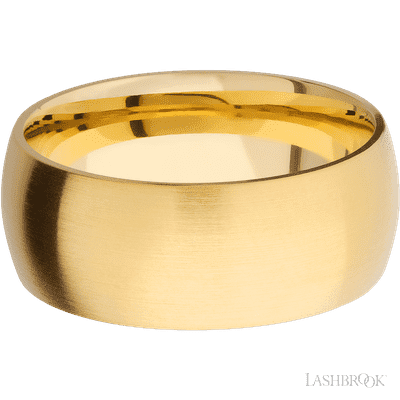 9 mm wide Domed 14K Yellow Gold band.