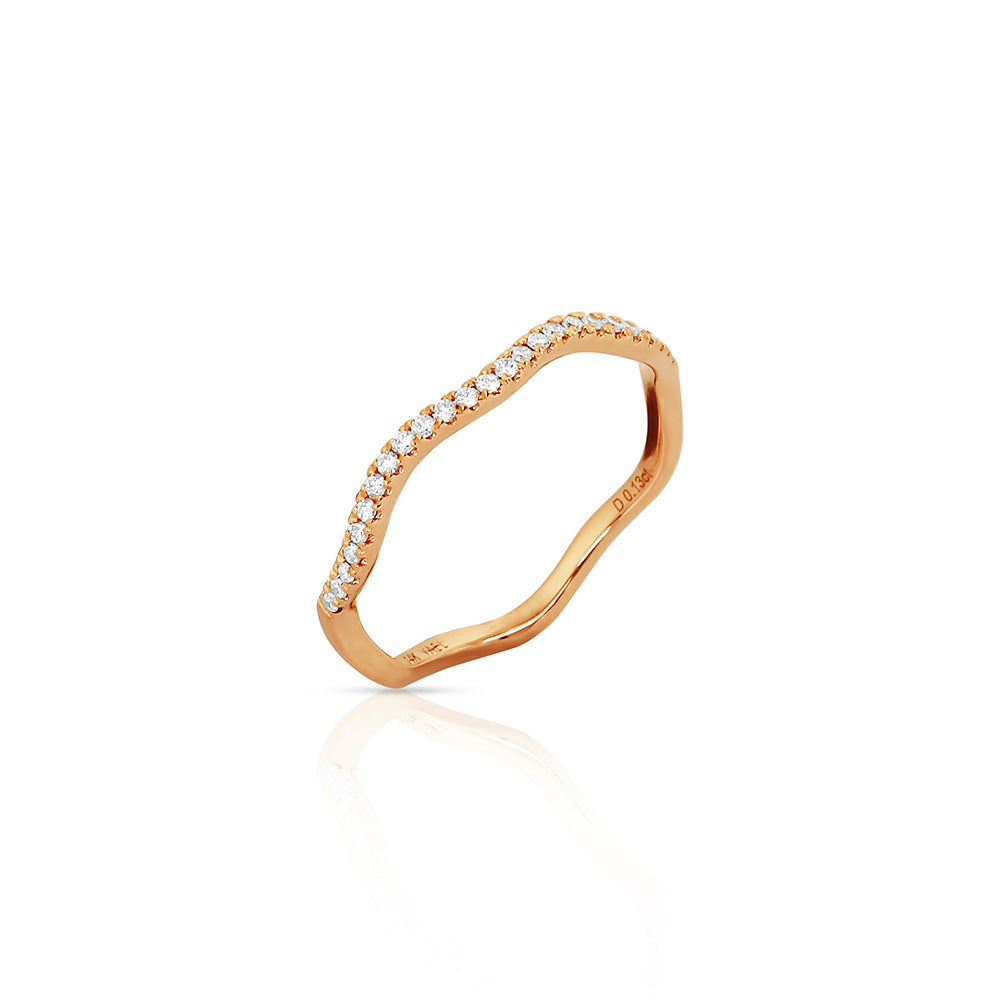 14K Rose Gold Stackable Diamond Fashion Ring