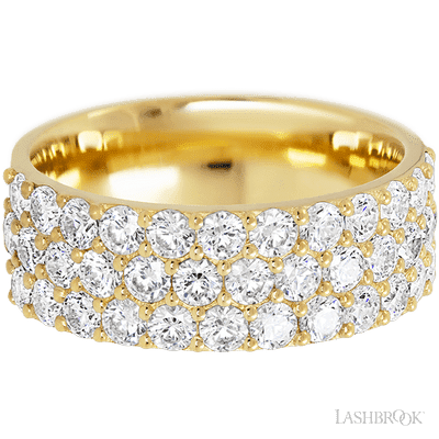 18K Yellow Gold band with 37 Round Lab Grown Diamond having TCW-1.85