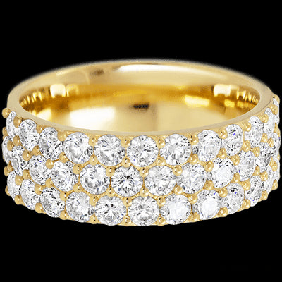 18K Yellow Gold band with 37 Round Lab Grown Diamond having TCW-1.85