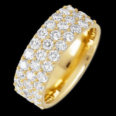 18K Yellow Gold band with 37 Round Lab Grown Diamond having TCW-1.85