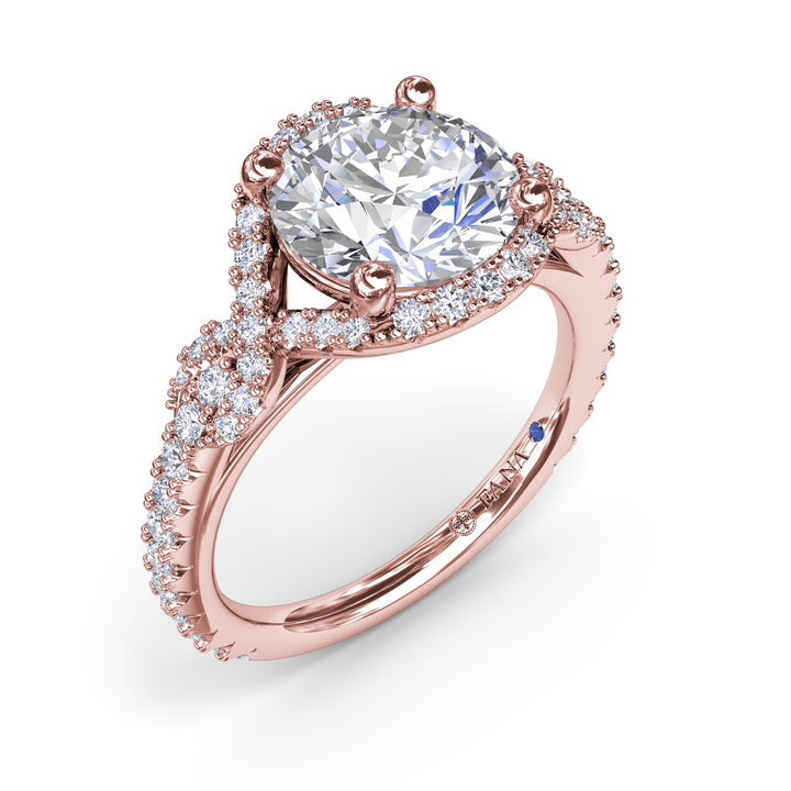 Round Love Knot Diamond Engagement Ring
