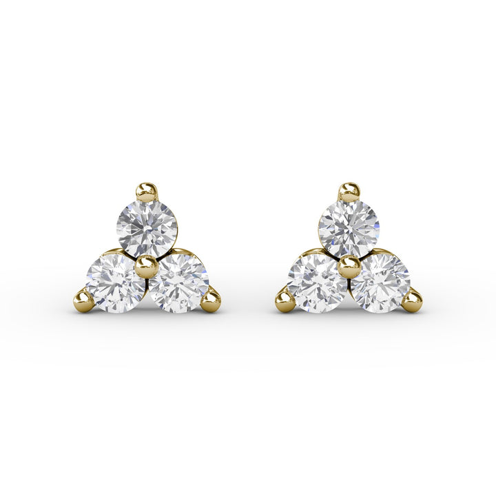 Empire Diamond Stud Cluster Earrings