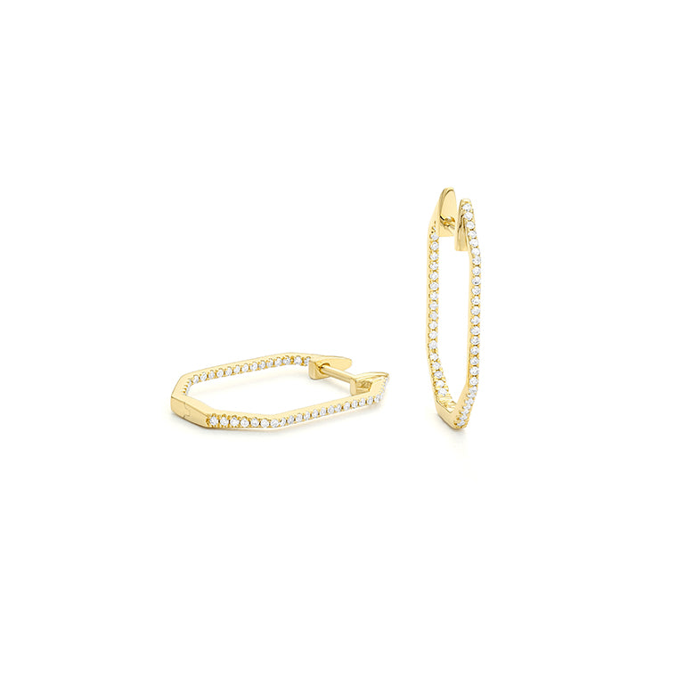 14K Yellow Gold .25 ctw Diamond Fashion Earrings