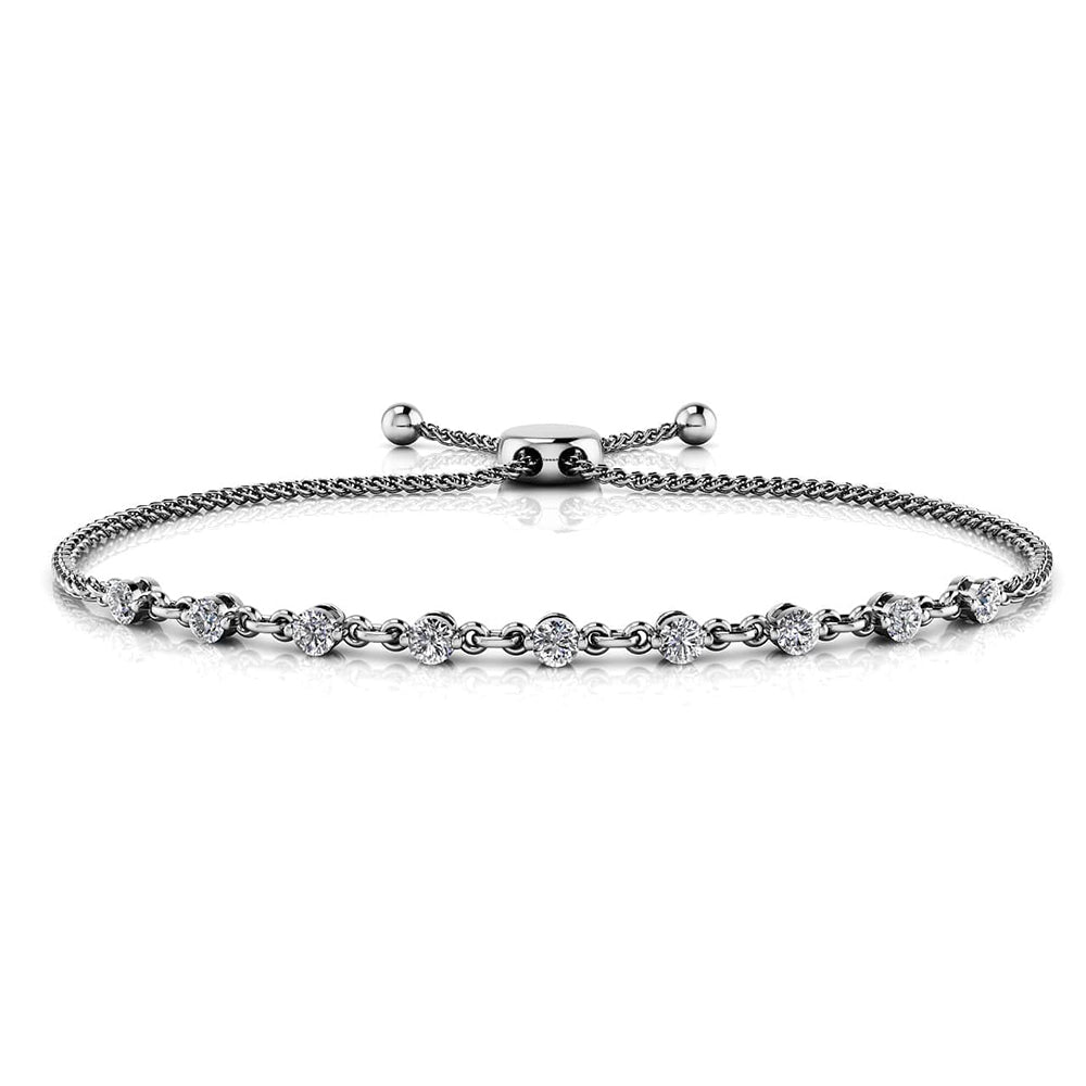 14K White Gold Bolo 1.41ctw Diamond Bracelet