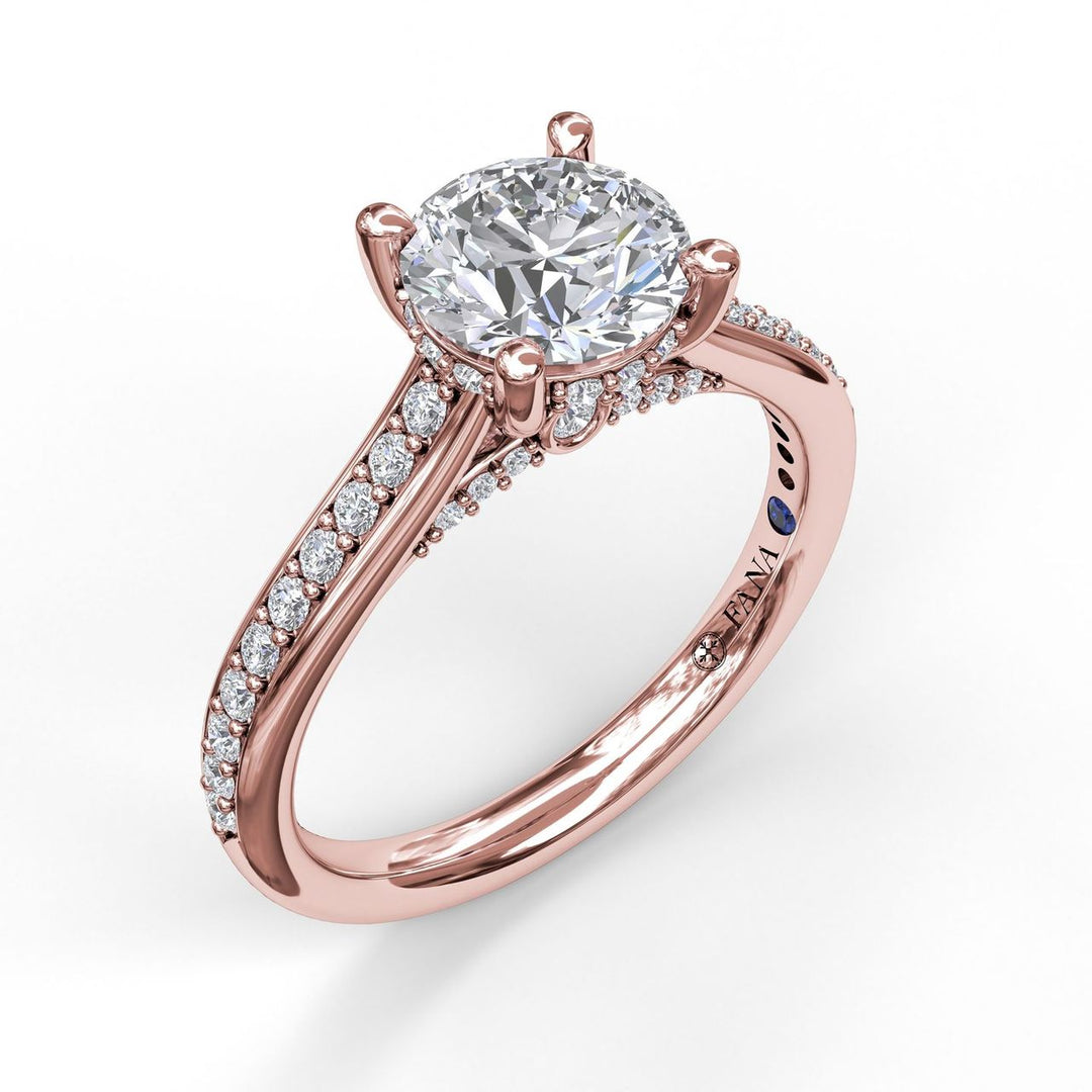 Single Row Detailed Engagement Ring