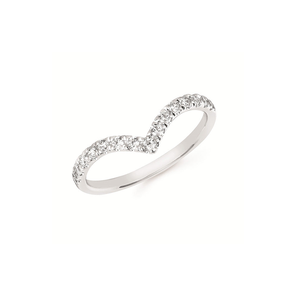 14K White Gold .25 ct tw Chevron Diamond Ring