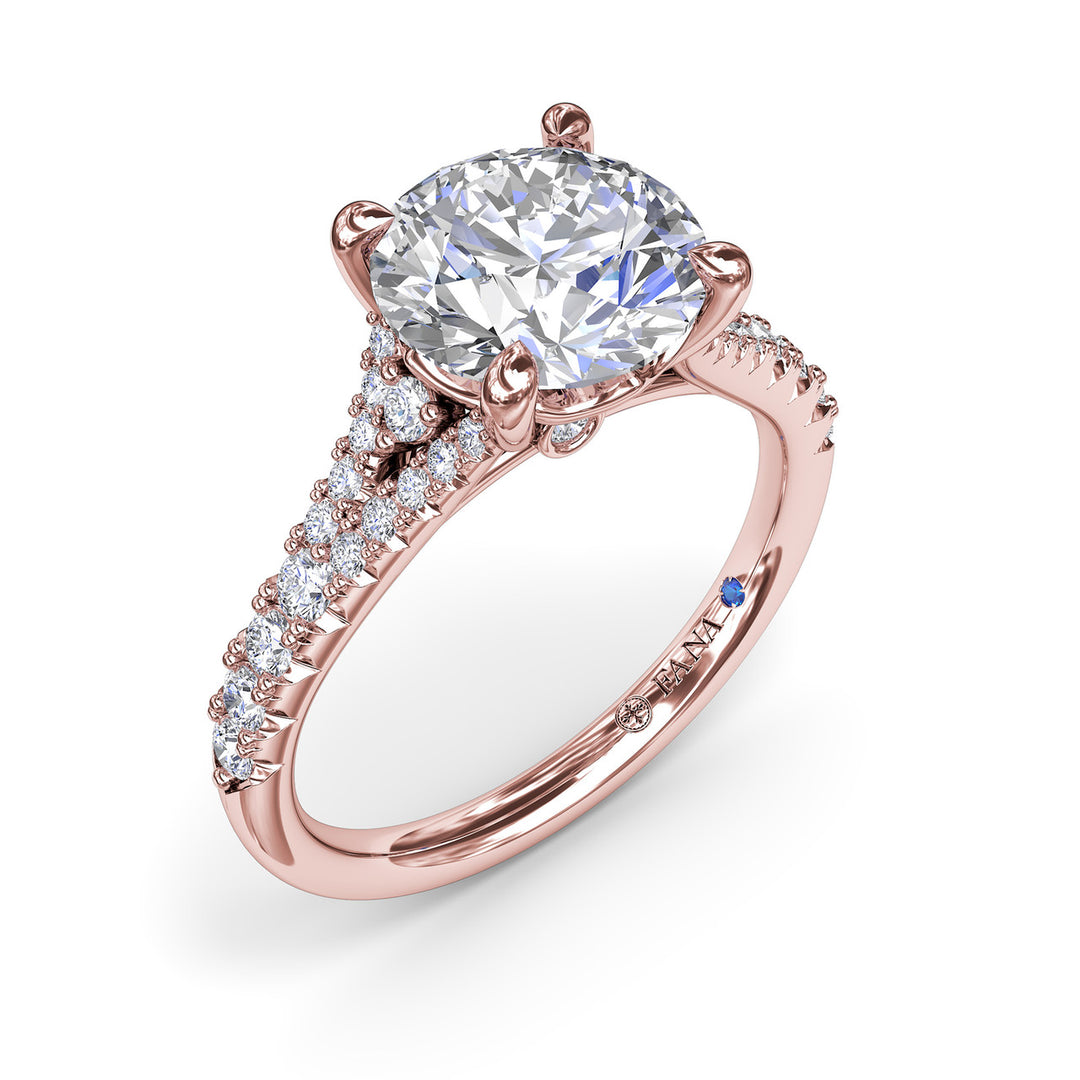 Diamond Split Shank Engagement Ring