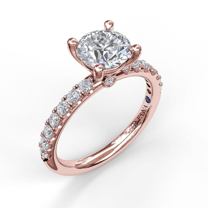 Classic Pave Round Cut Engagement Ring