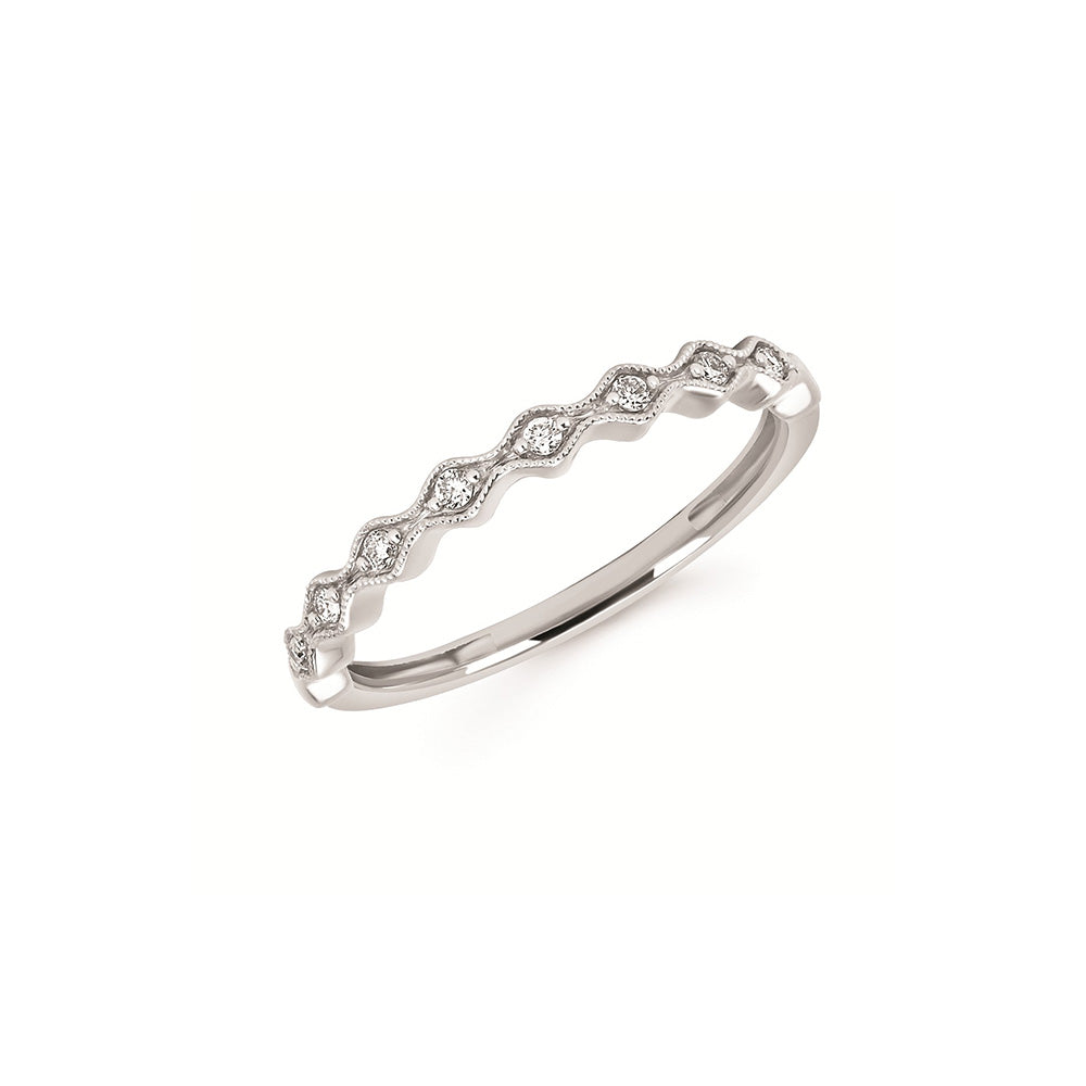 14K White Gold .09 CTW Diamond Stackable Ring