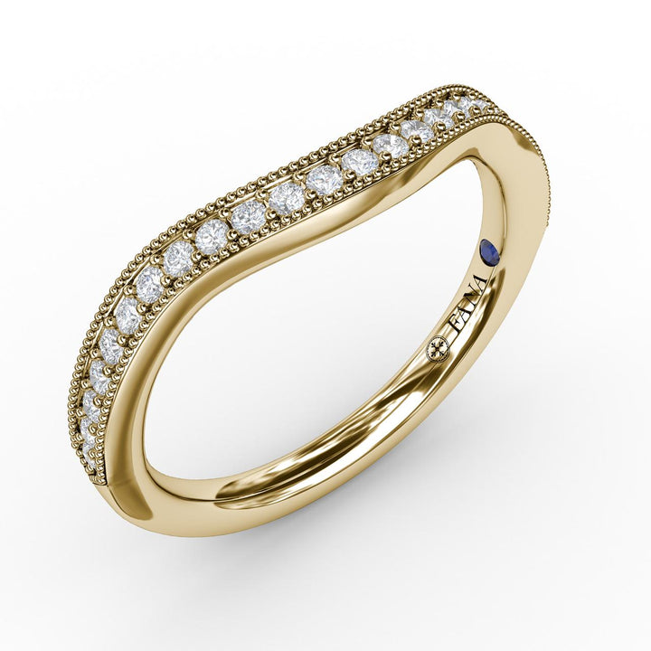 1/5ct Vintage Bead and Channel Set Contour Diamond Band