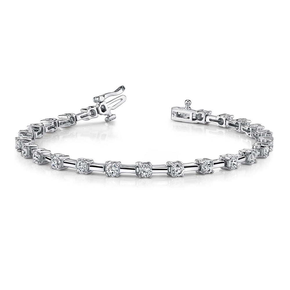 14K White Gold Fancy Link 1.08ctw Diamond Bracelet