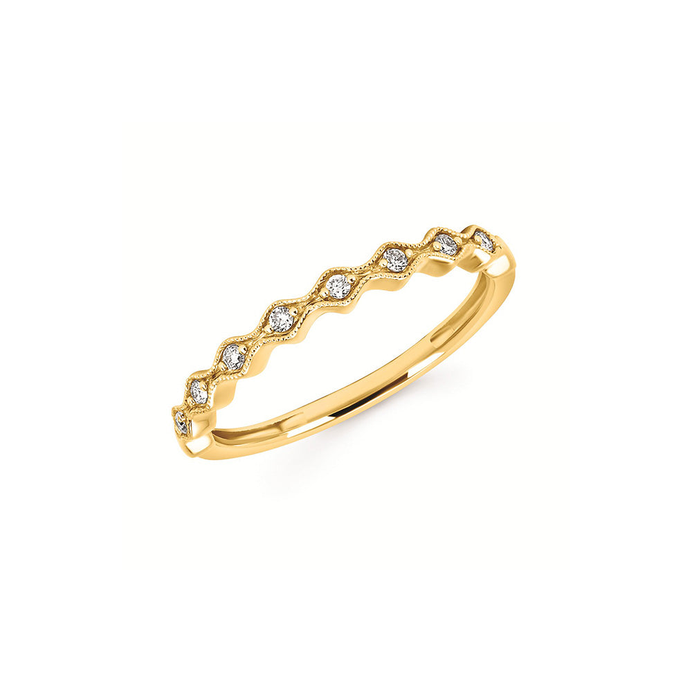 14K Yellow Gold .08 CTW Diamond Stackable Ring