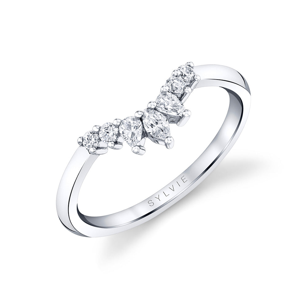 14K White Gold Stackable Diamond Fashion Ring