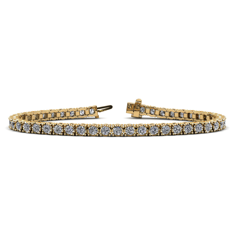 14K Yellow Gold Tennis 1.22ctw Diamond Bracelet