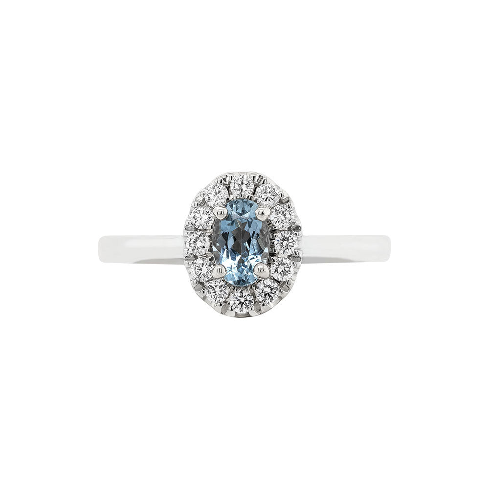 .36ct Oval Aquamarine and Diamond Ring