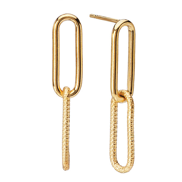 14kt Gold Plated Sterling Silver Paperclip Earrings