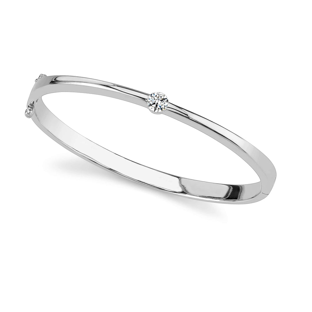 14K White Gold Bangle 0.59ct Diamond Bracelet