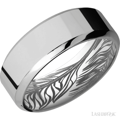 8 mm wide High Bevel Titanium band.