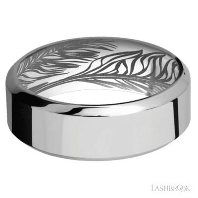 8 mm wide High Bevel Titanium band.