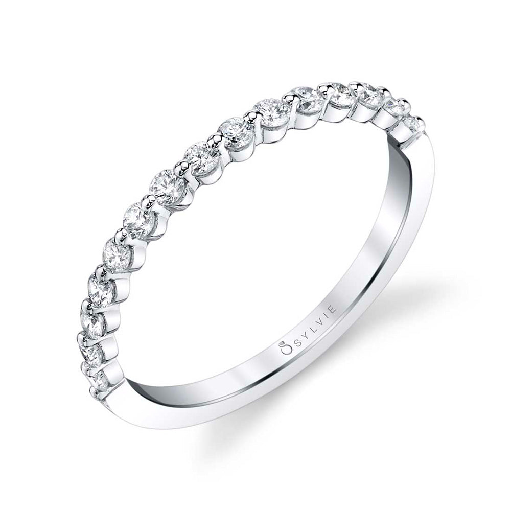 14K White Gold Stackable Diamond Fashion Ring