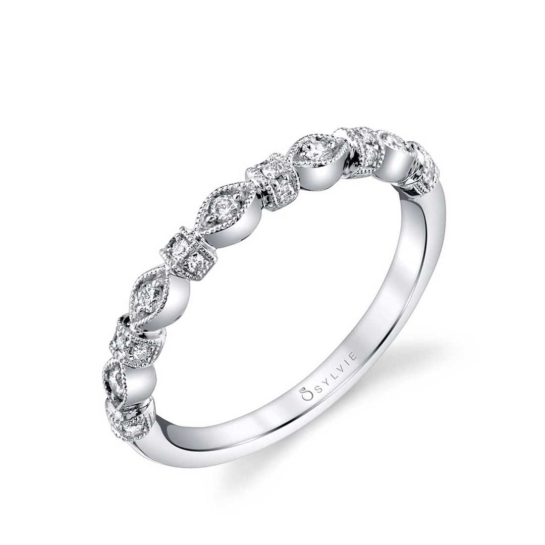 Vintage Inspired Stackable Diamond Band