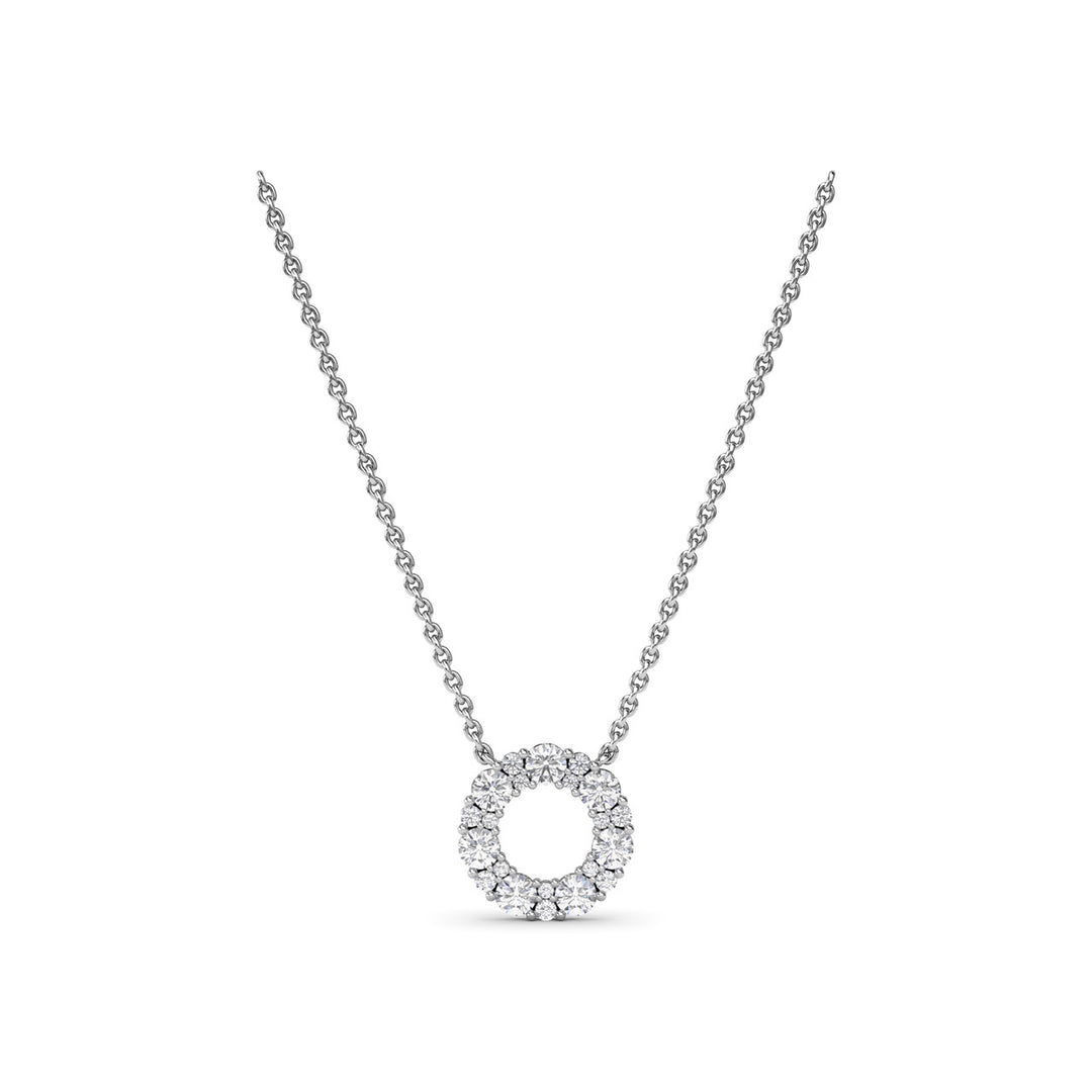 Shared Prong Diamond Circle Necklace