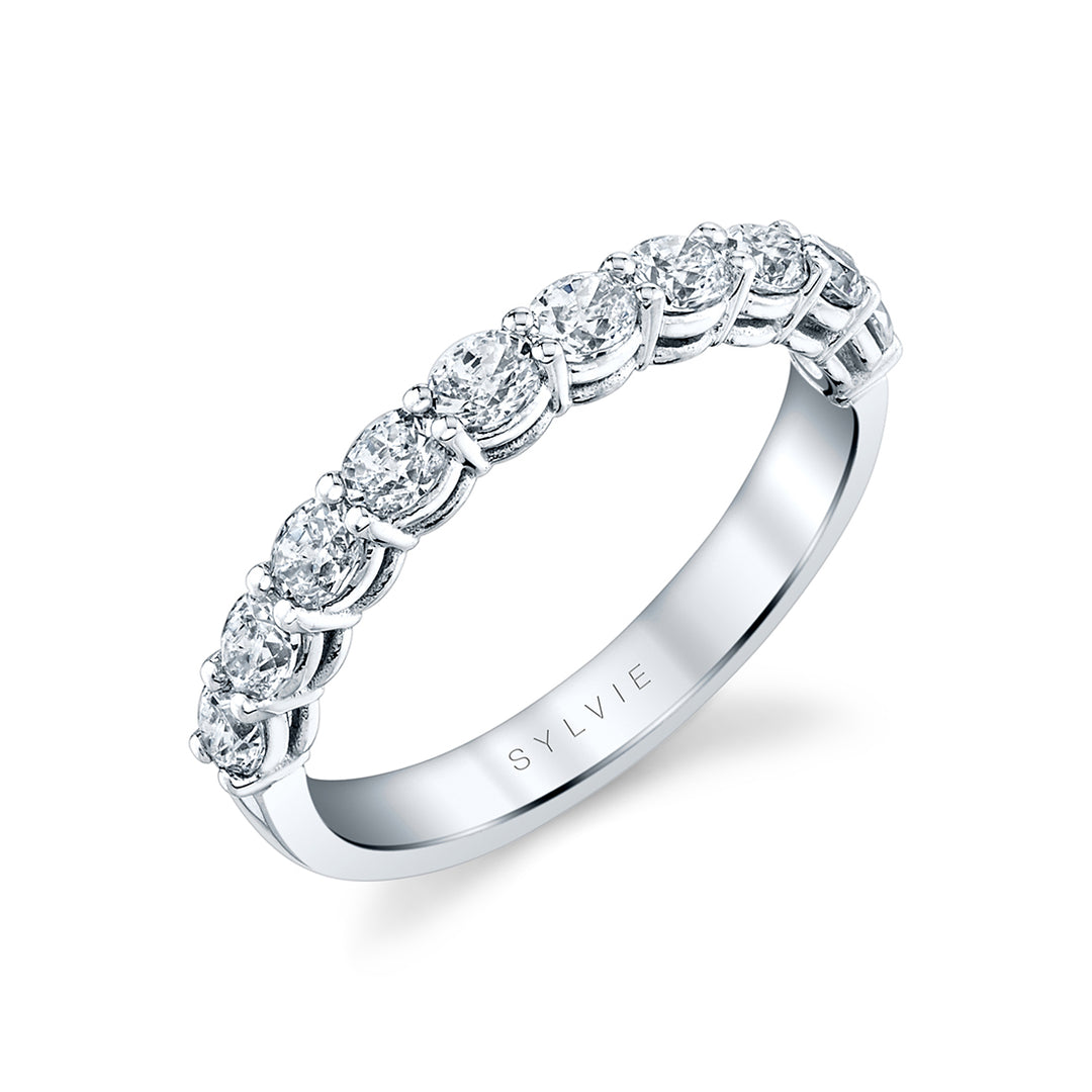 Oval Shaped East To West Wedding Band