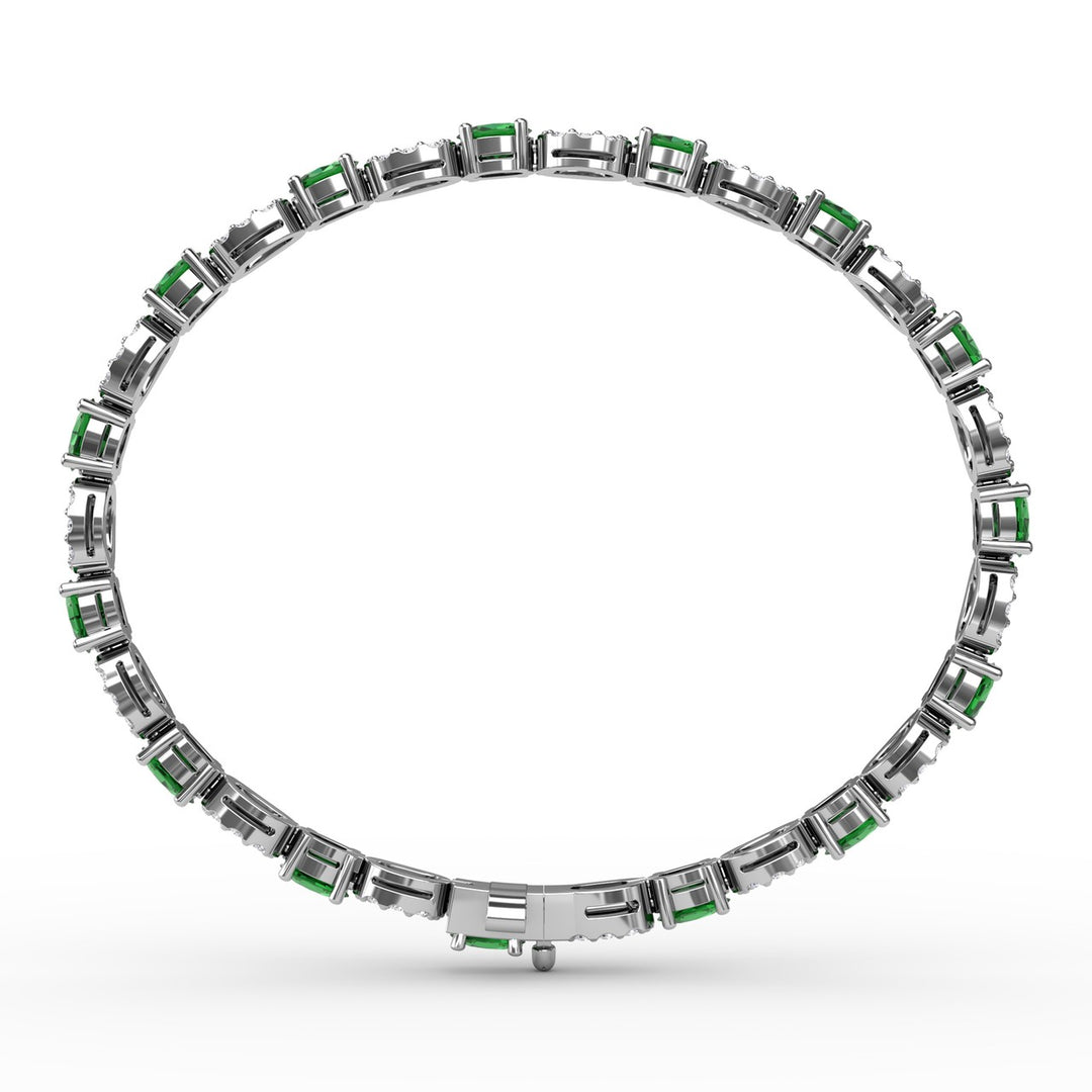 Interchanging Emerald and Diamond Bracelet
