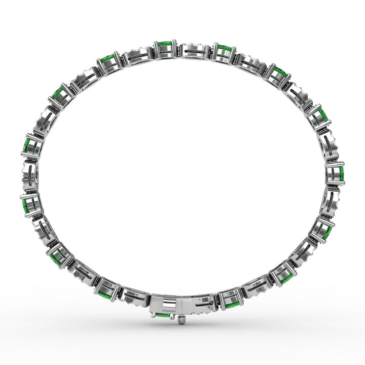 Interchanging Emerald and Diamond Bracelet
