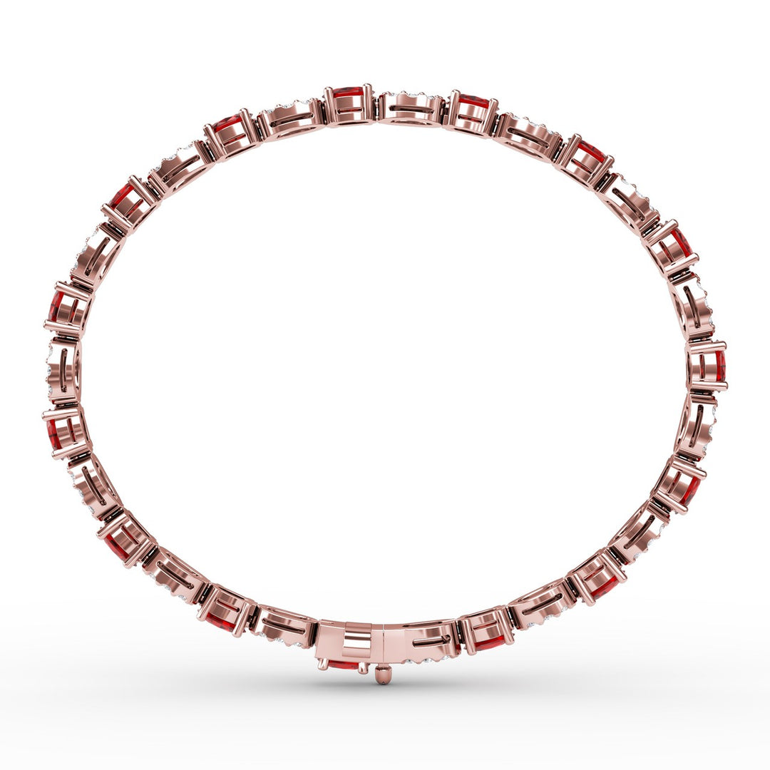 Interchanging Ruby and Diamond Bracelet