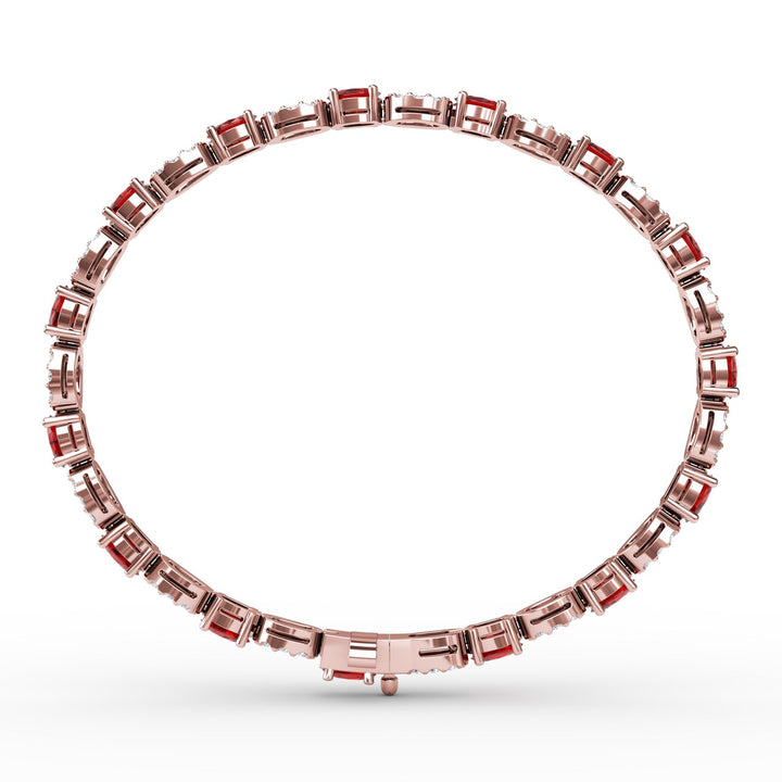 Interchanging Ruby and Diamond Bracelet