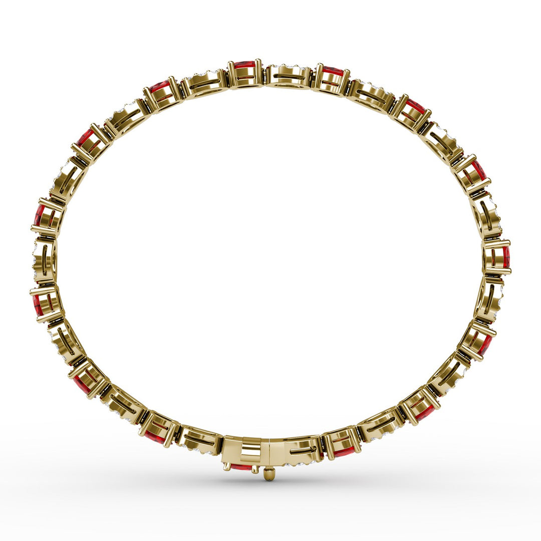 Interchanging Ruby and Diamond Bracelet
