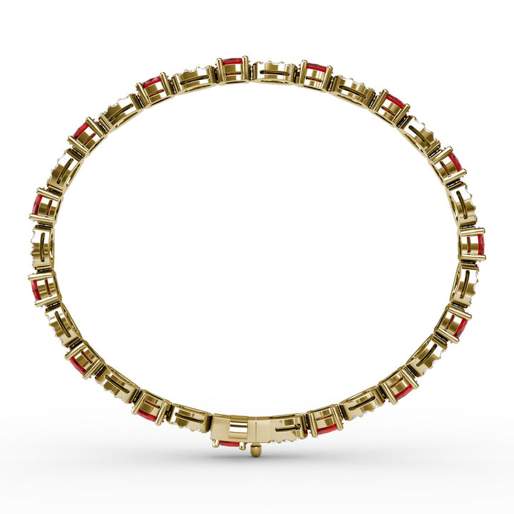 Interchanging Ruby and Diamond Bracelet