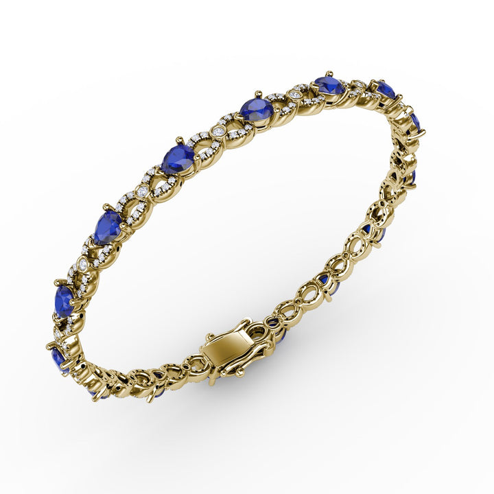 Sapphire and Diamond Pear Shape Bracelet
