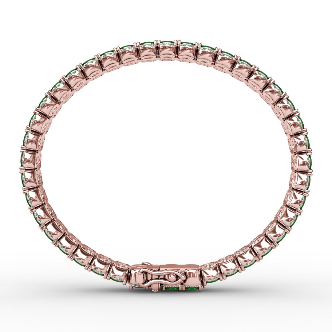 Double Oval Emerald and Diamond Bracelet