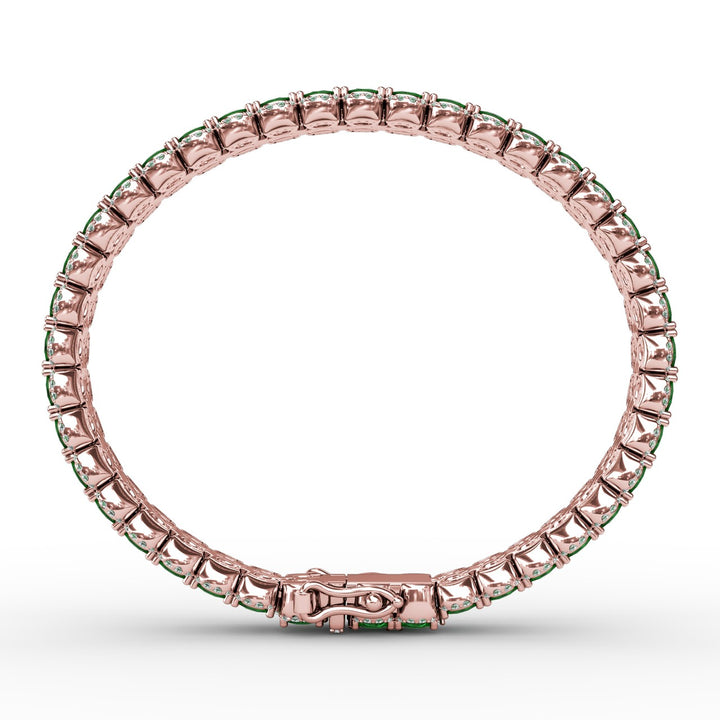 Double Oval Emerald and Diamond Bracelet
