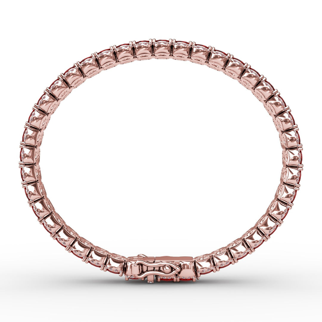 Double Oval Ruby and Diamond Bracelet