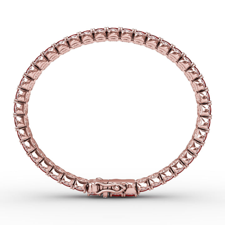Double Oval Ruby and Diamond Bracelet