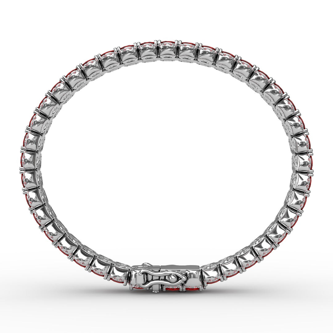 Double Oval Ruby and Diamond Bracelet