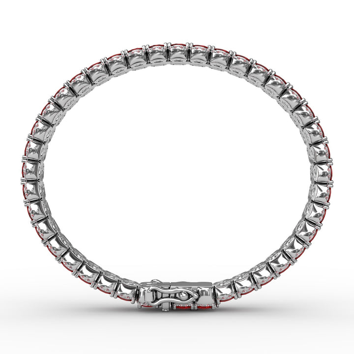 Double Oval Ruby and Diamond Bracelet