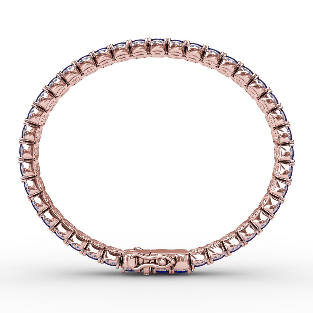 Double Oval Sapphire and Diamond Bracelet