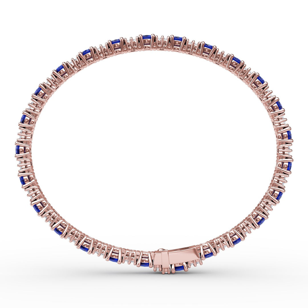 Alternating Sapphire and Diamond Bracelet