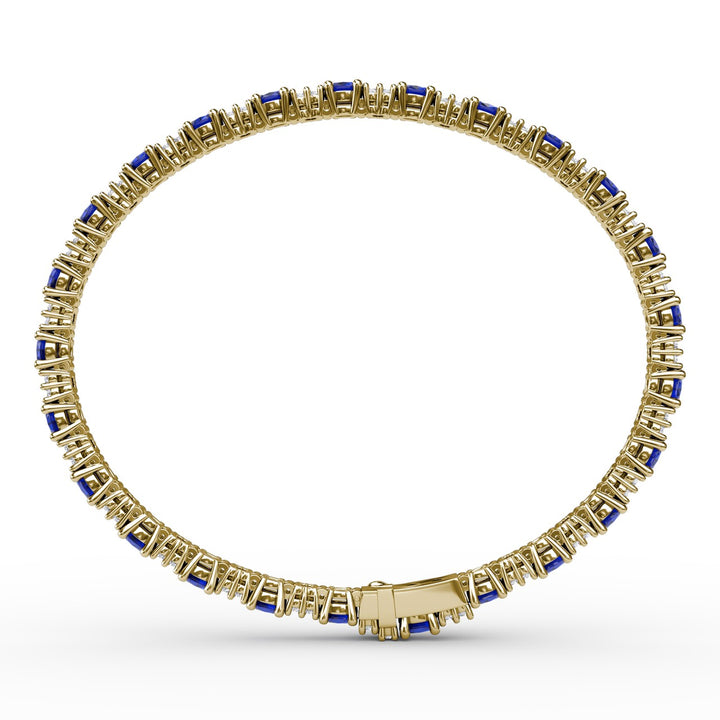 Alternating Sapphire and Diamond Bracelet