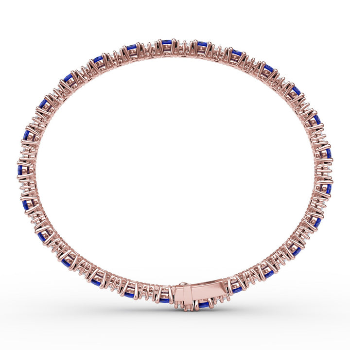 Alternating Sapphire and Diamond Bracelet