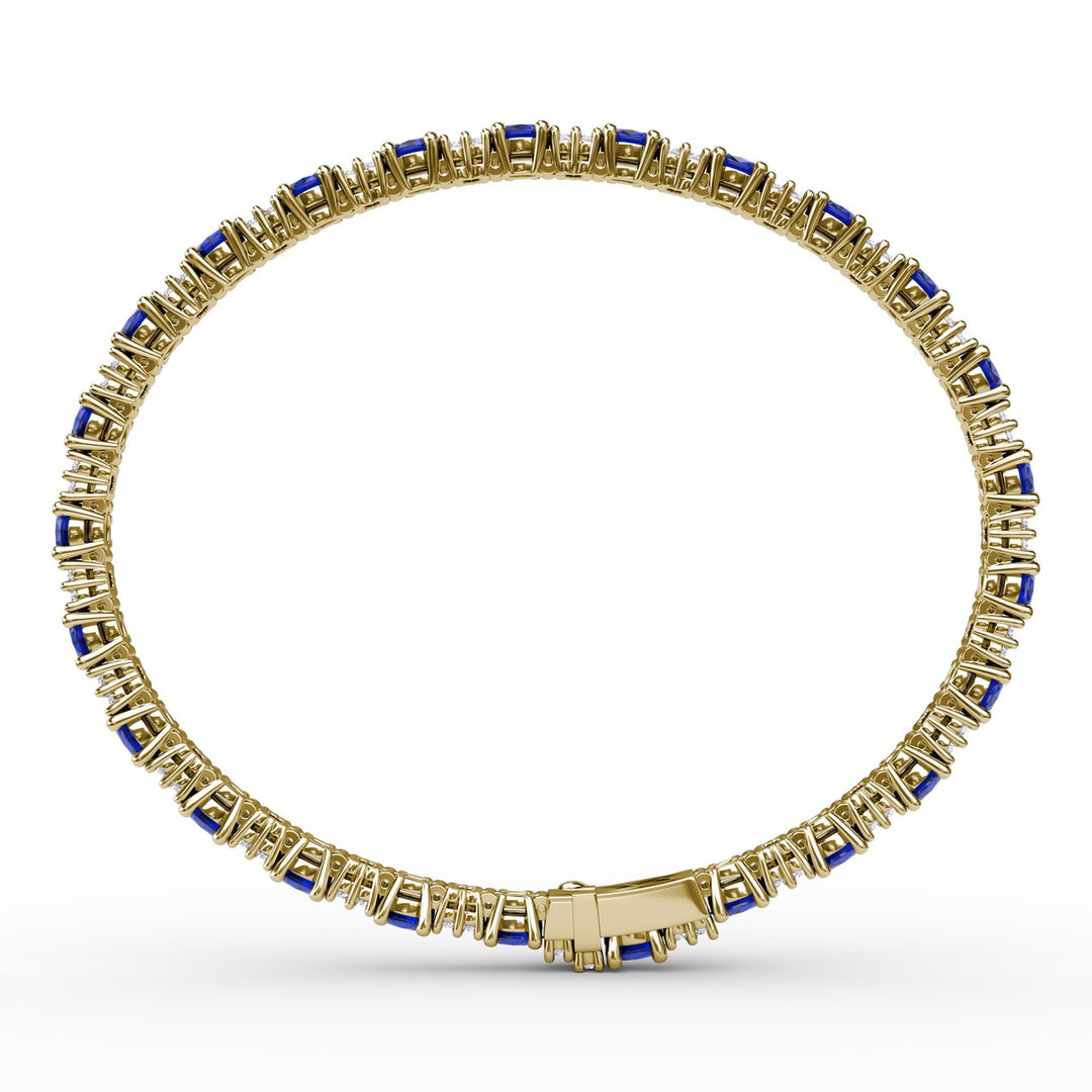 Alternating Sapphire and Diamond Bracelet