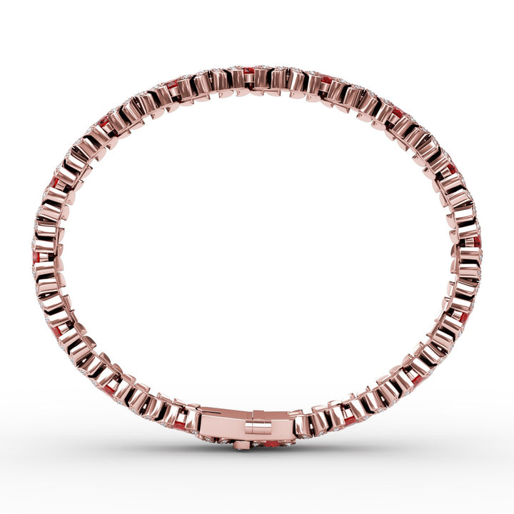 Wave Ruby and Diamond Bracelet